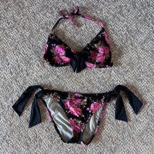 Betsey Johnson Rose Patterned Bikini Swimsuit